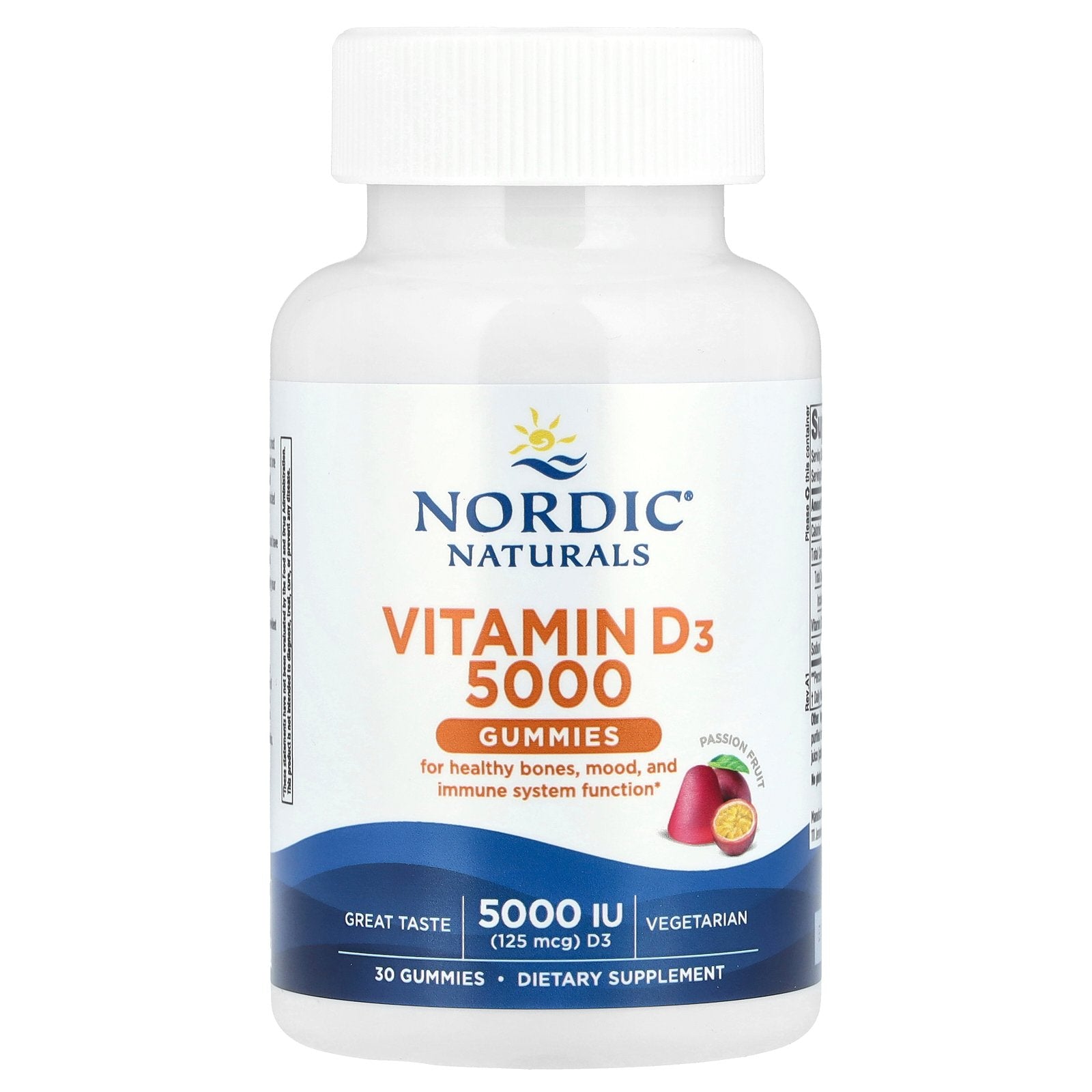 Nordic Naturals, Vitamin D3 5000 Gummies, Passion Fruit, 30 Gummies