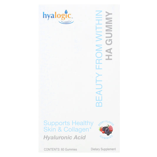 Hyalogic, Beauty From Within, HA Gummy, Berry, 60 mg, 60 Gummies