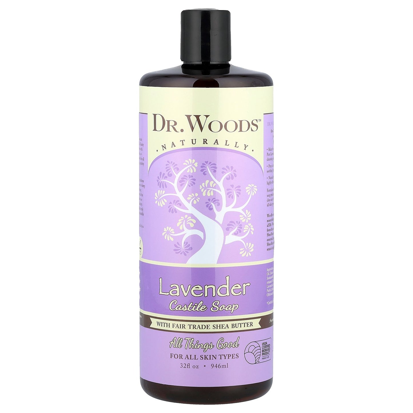 Dr. Woods, Lavender Castile Soap with Fair Trade Shea Butter, 32 fl oz (946 ml)