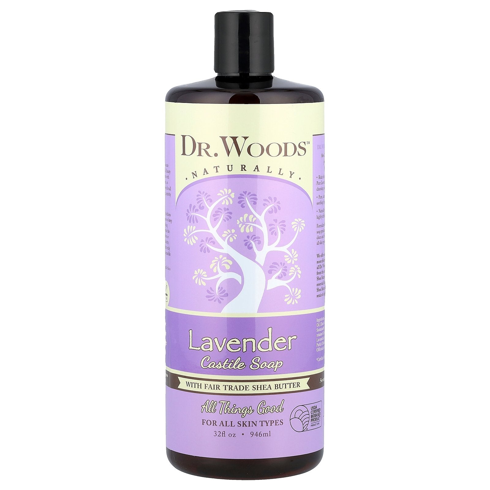 Dr. Woods, Lavender Castile Soap with Fair Trade Shea Butter, 32 fl oz (946 ml)