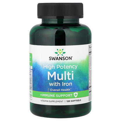 Swanson, Multi With Iron, High Potency, 120 Softgels