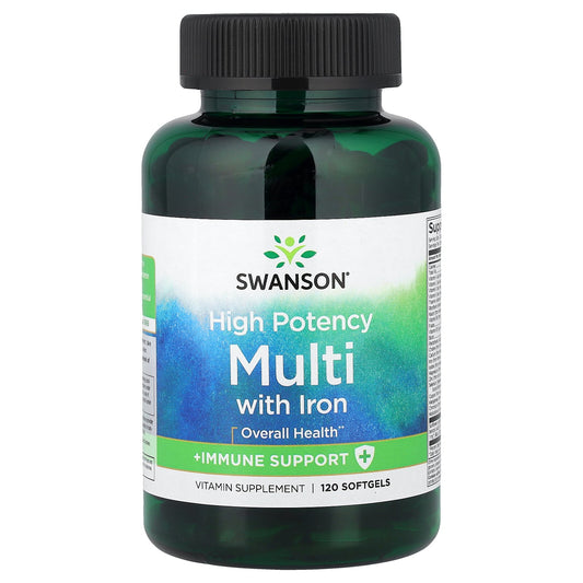 Swanson, Multi With Iron, High Potency, 120 Softgels