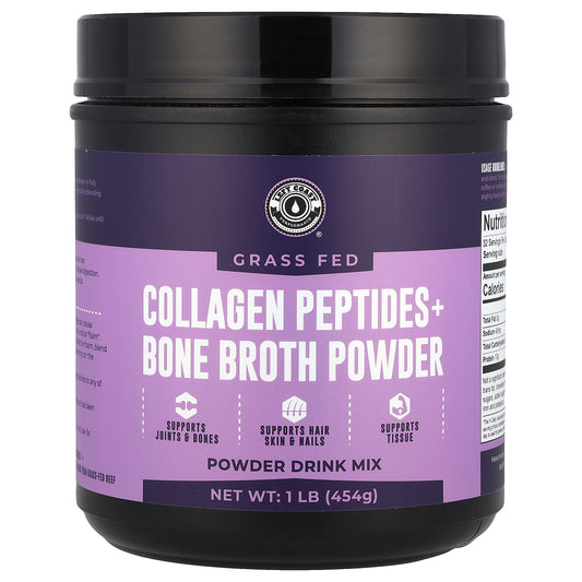 Left Coast Performance, Collagen Peptides + Bone Broth Powder, 1 Lb (454 g)