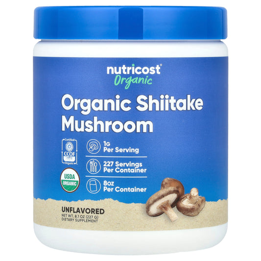 Nutricost, Organic Shiitake Mushroom Powder, Unflavored, 8 oz (227 g)