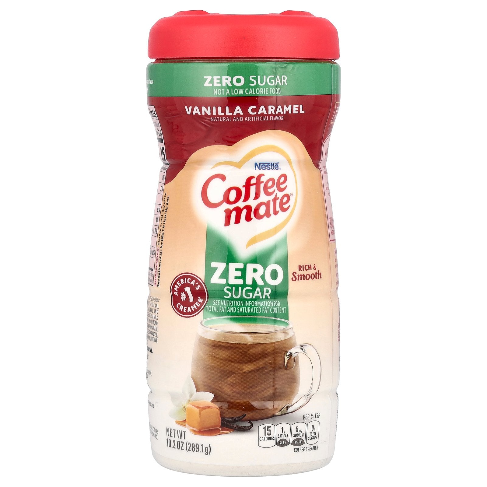 Coffee Mate, Powder Coffee Creamer, Zero Sugar, Vanilla Caramel, 10.2 oz (289.1 g)