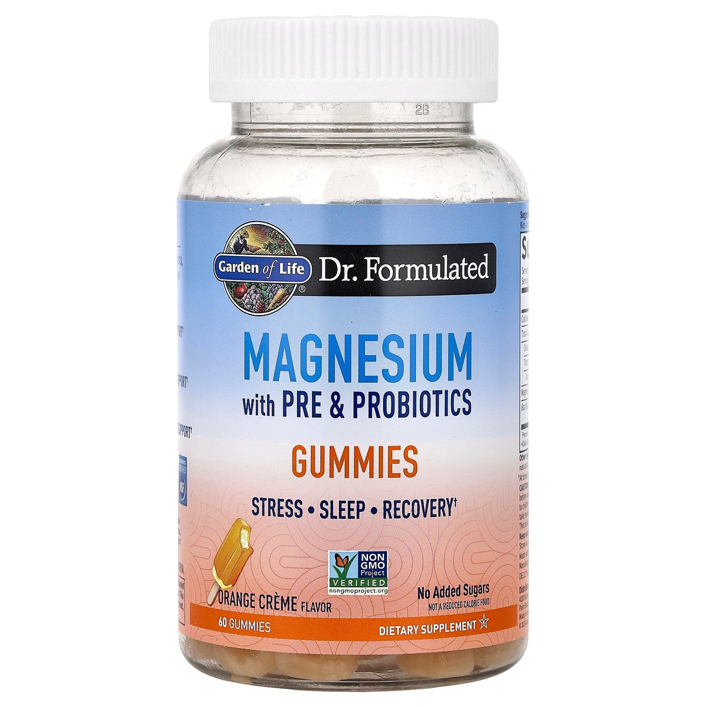 Garden of Life, Magnesium with Pre & Probiotics Gummies, Orange Creme, 60 Gummies