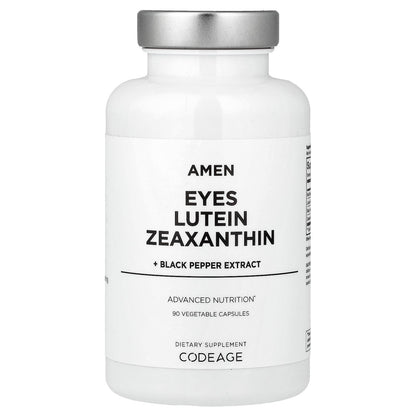 Codeage, Amen, Eyes, Lutein, Zeaxanthin + Black Pepper Extract, 90 Vegetable Capsules