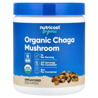 Nutricost, Organic Chaga Mushroom, Unflavored, 8.1 oz (227 g)
