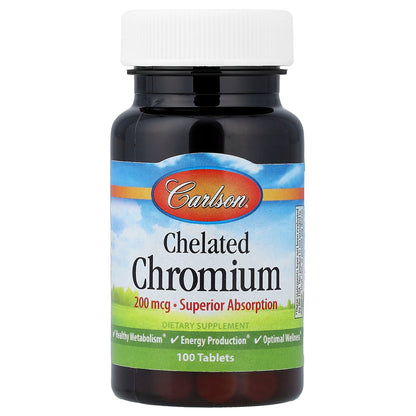 Carlson, Chelated Chromium, 100 Tablets