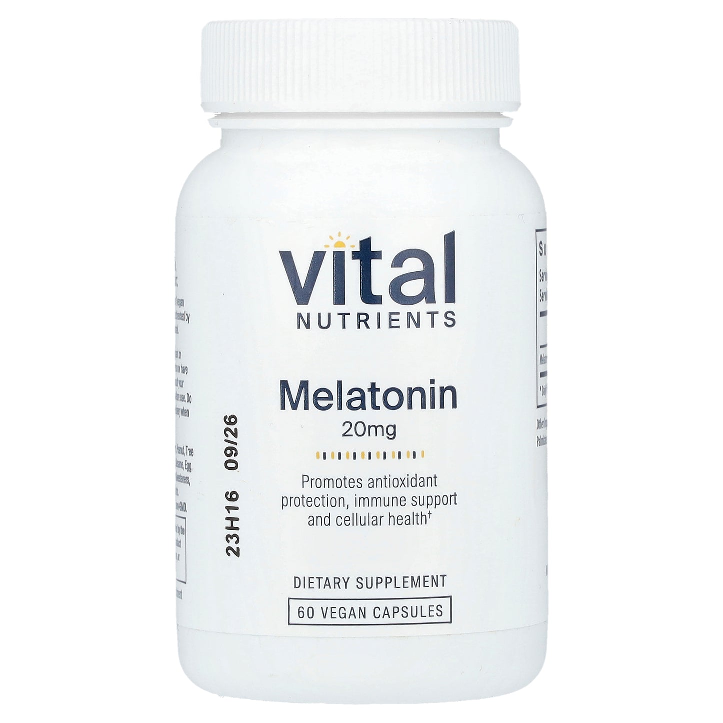 Vital Nutrients, Melatonin, 20 mg, 60 Vegan Capsules