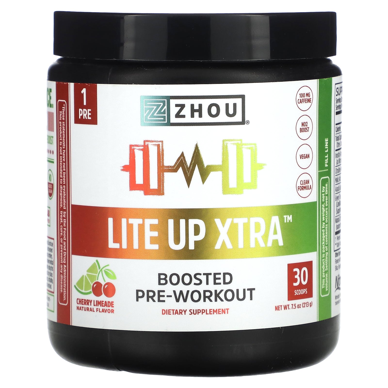 Zhou Nutrition, Lite Up Xtra, Boosted Pre-Workout, Cherry Limeade, 7.5 oz (213 g)