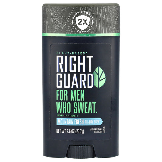 Right Guard, Plant Based Antiperspirant/Deodorant, For Men, Mountain Fresh, 2.6 oz (73.7 g)