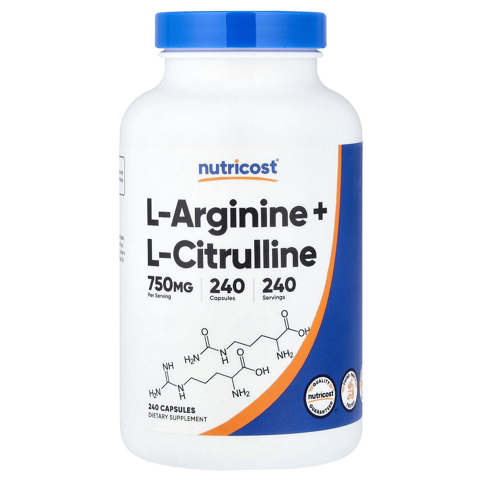 Nutricost, L-Arginine + L-Citrulline, 240 Capsules
