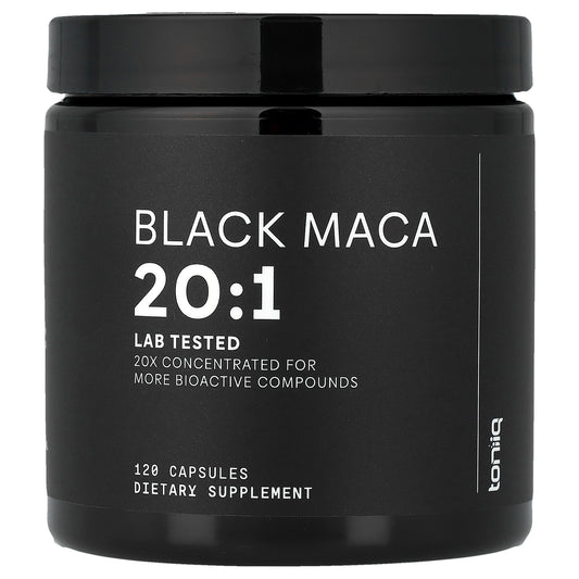 Toniiq, Black Maca 20:1, 120 Capsules (666 mg per Capsule)