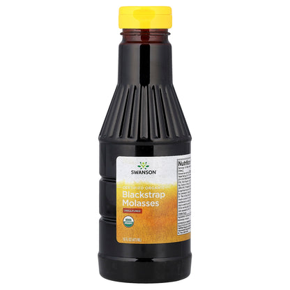 Swanson, Certified Organic Blackstrap Molasses, Unsulfured, 16 fl oz (473 ml)