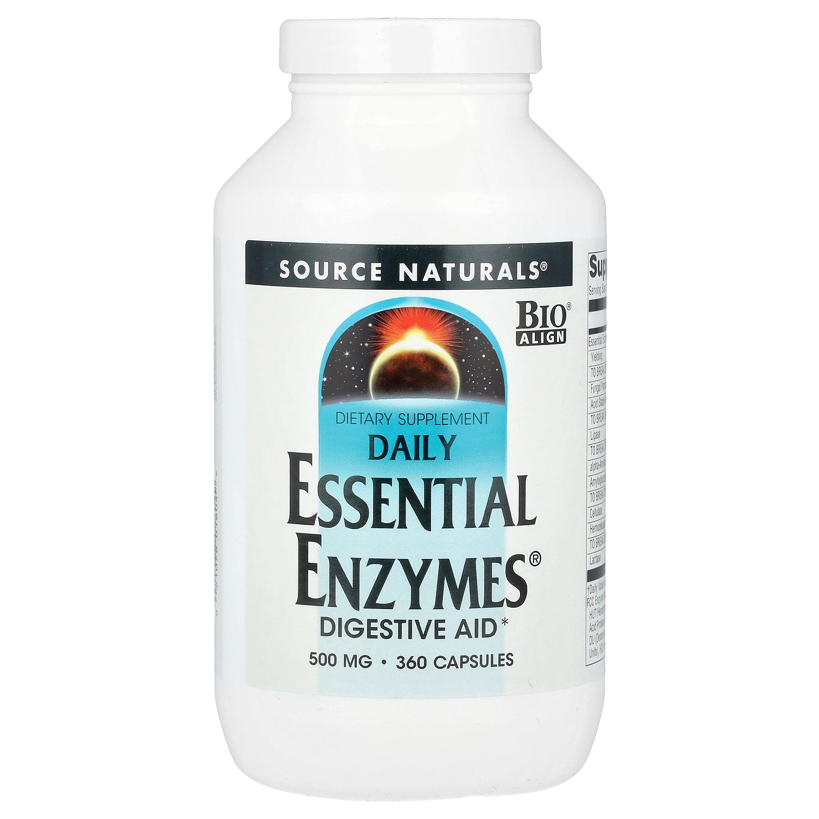 Source Naturals, Daily Essential Enzymes®, 500 mg, 360 Capsules