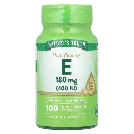 Nature's Truth, Vitamin E, High Potency , 180 mg (400 IU), 100 Quick Release Softgels