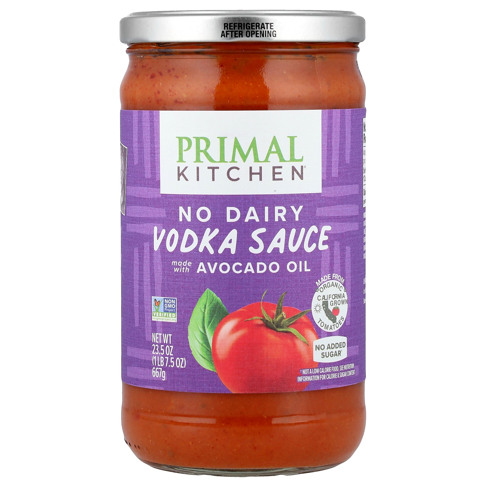 Primal Kitchen, No Dairy Vodka Sauce Made With Avocado Oil, 23.5 oz (667 g)