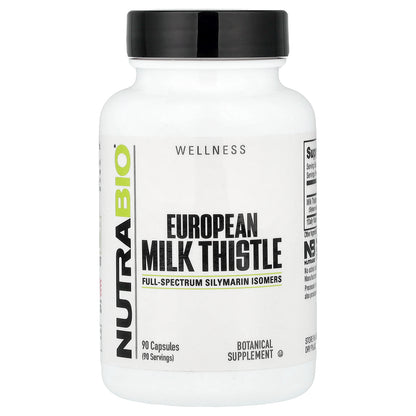 NutraBio, European Milk Thistle, 90 Capsules (241 mg per Capsule)