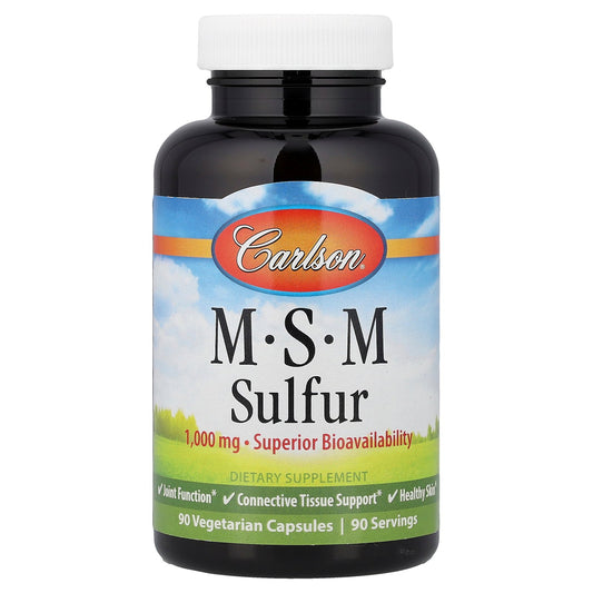 Carlson, MSM Sulfur, 90 Vegetarian Capsules