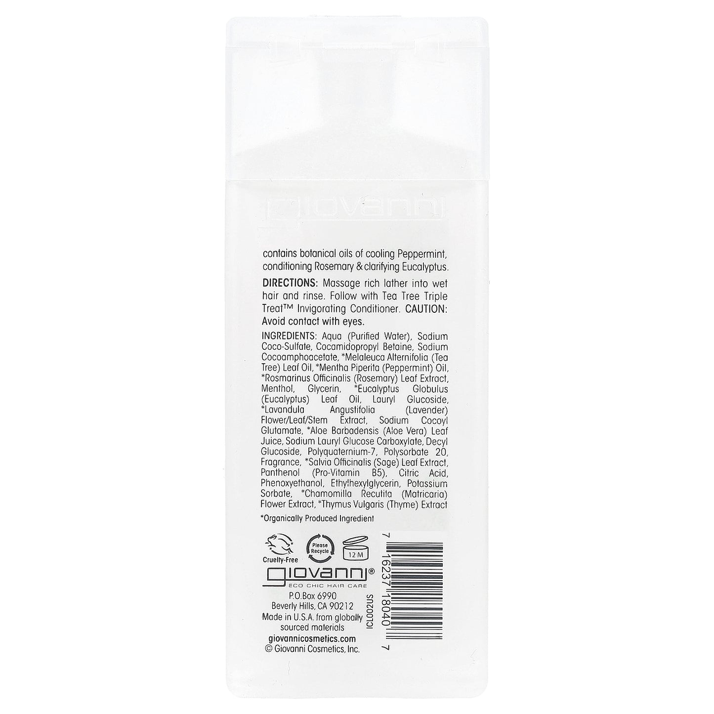 Giovanni, Tea Tree Triple Treat™, Invigorating Shampoo, For All Hair Types, 2 fl oz (60 ml)