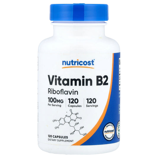 Nutricost, Vitamin B2, 100 mg, 120 Capsules