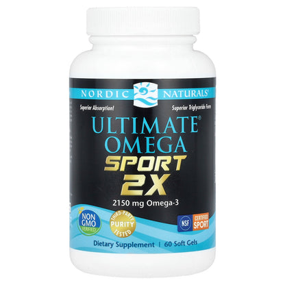 Nordic Naturals, Ultimate Omega Sport 2x, 2,150 mg, 60 Soft Gels (1,075 mg per Soft Gel)