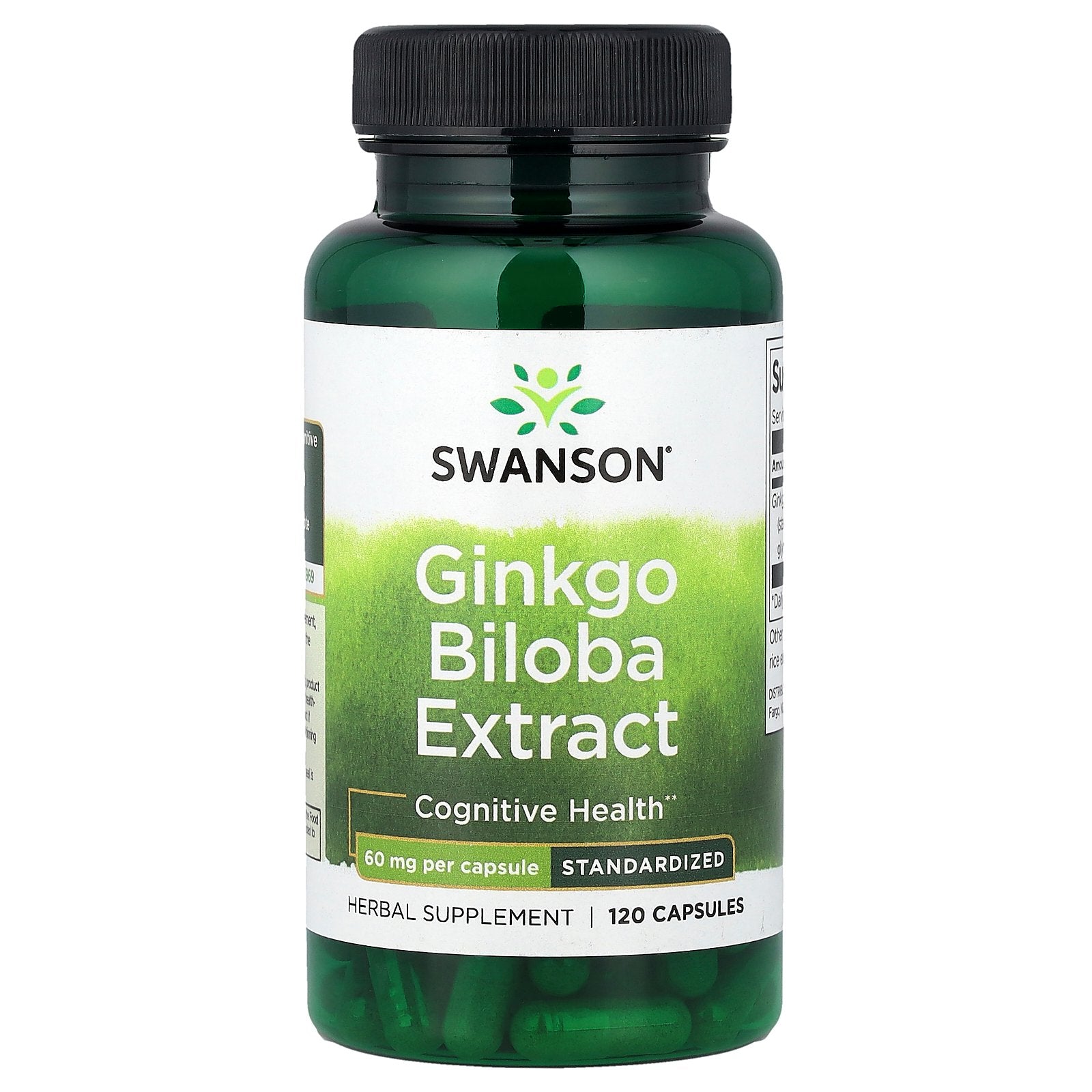 Swanson, Ginkgo Biloba Extract, Standardized, 60 mg, 120 Capsules
