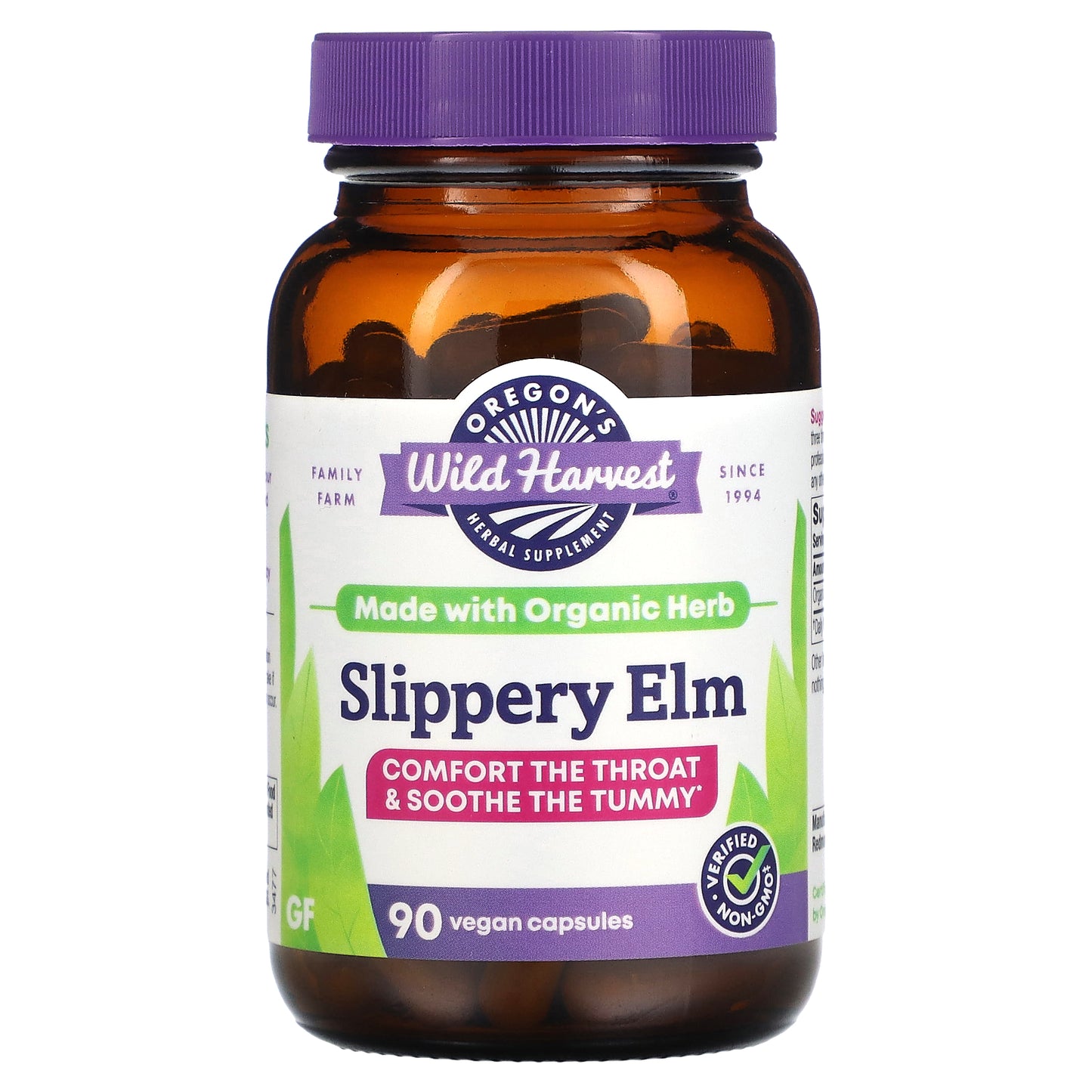 Oregon's Wild Harvest, Slippery Elm, 90 Vegan Capsules