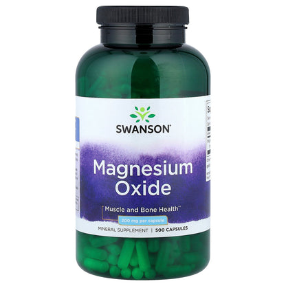 Swanson, Magnesium Oxide, 200 mg, 500 Capsules