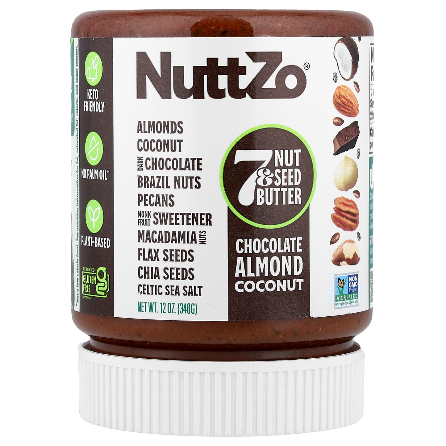 Nuttzo, 7 Nut & Seed Butter, Chocolate Almond Coconut, 12 oz (340 g)