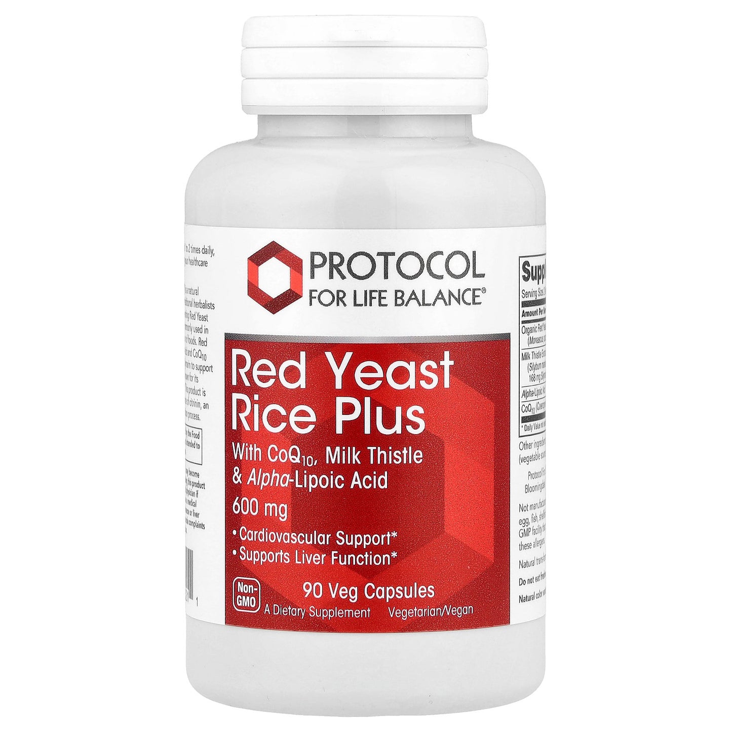 Protocol for Life Balance, Red Yeast Rice Plus with CoQ10, Milk Thistle & Alpha-Lipoic Acid, 90 Veg Capsules