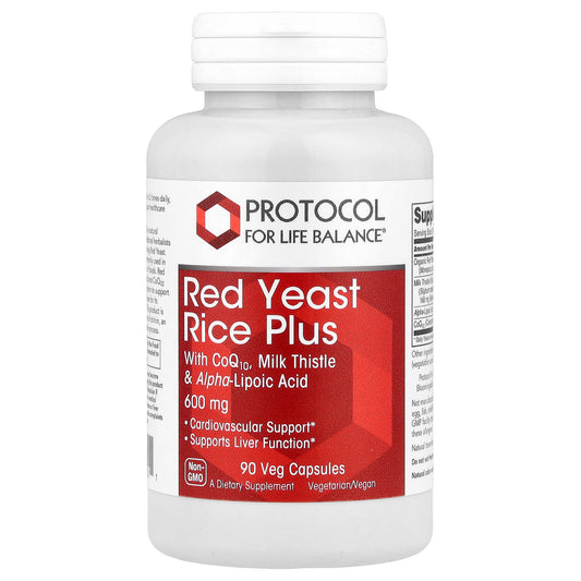 Protocol for Life Balance, Red Yeast Rice Plus with CoQ10, Milk Thistle & Alpha-Lipoic Acid, 90 Veg Capsules
