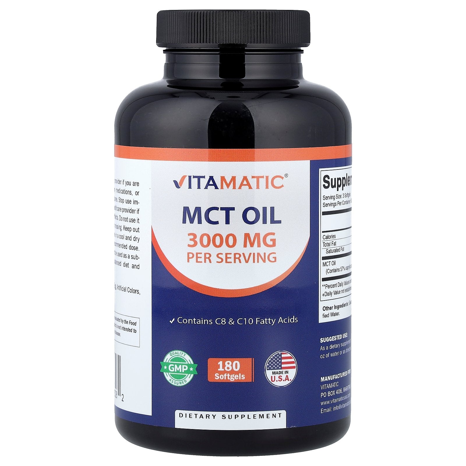 Vitamatic, MCT Oil, 180 Softgels (1,000 mg per Softgel)