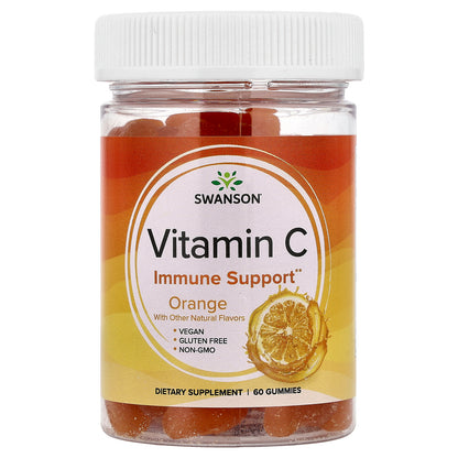 Swanson, Vitamin C Gummies, Orange, 60 Gummies