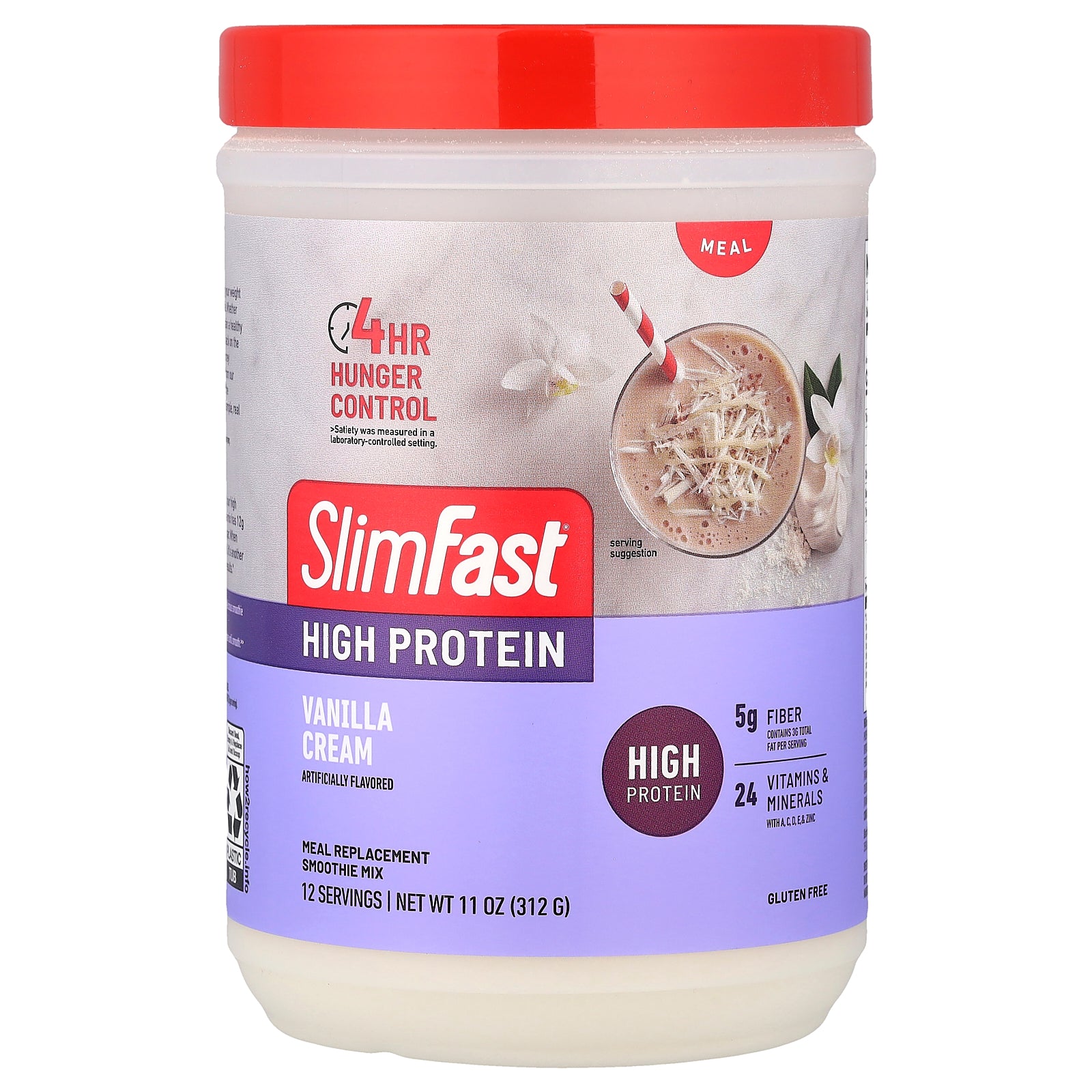 SlimFast, High Protein, Meal Replacement Smoothie Mix, Vanilla Cream, 11 oz (312 g)