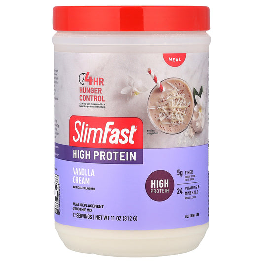 SlimFast, High Protein, Meal Replacement Smoothie Mix, Vanilla Cream, 11 oz (312 g)