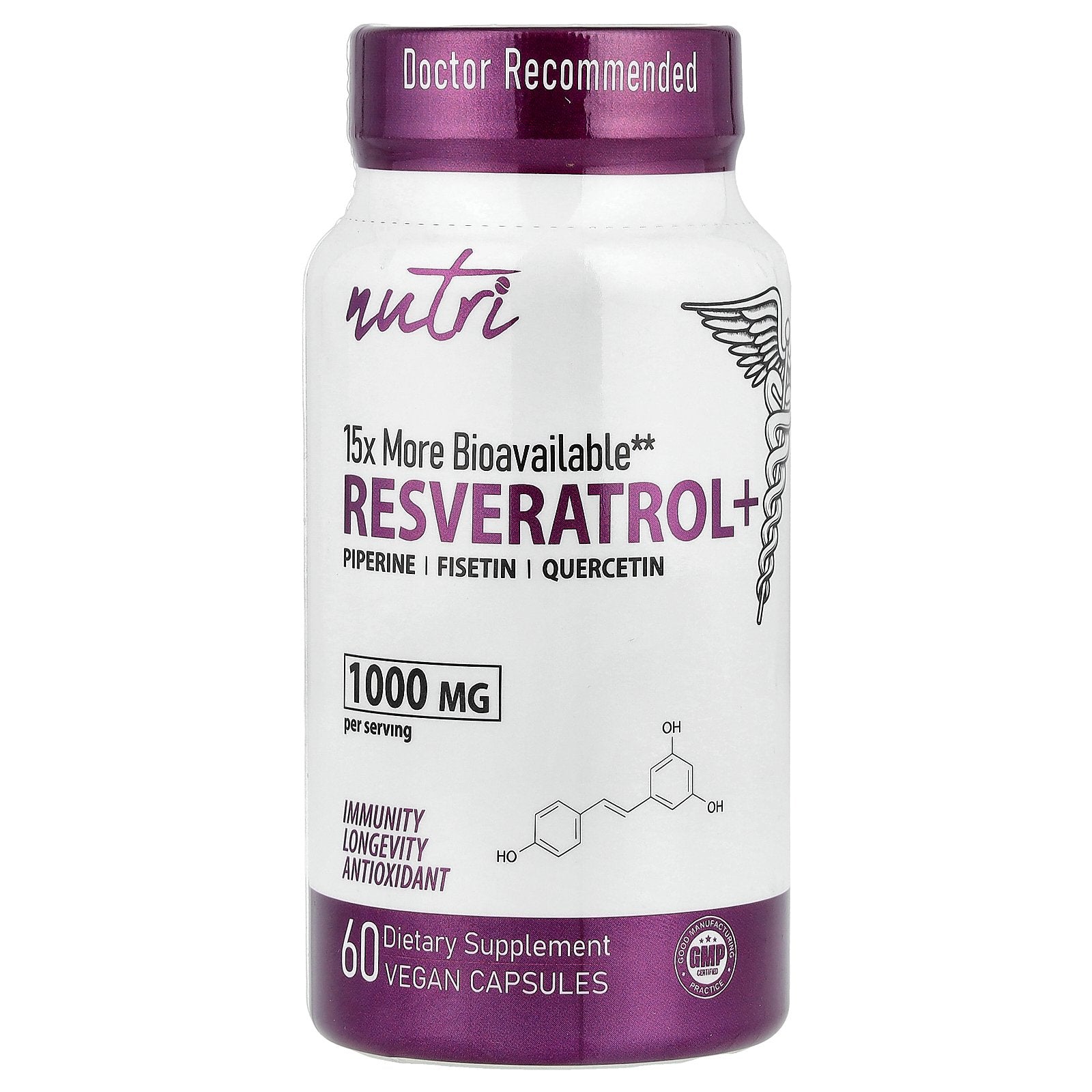 Nutri, Resveratrol+, 60 Vegan Capsules