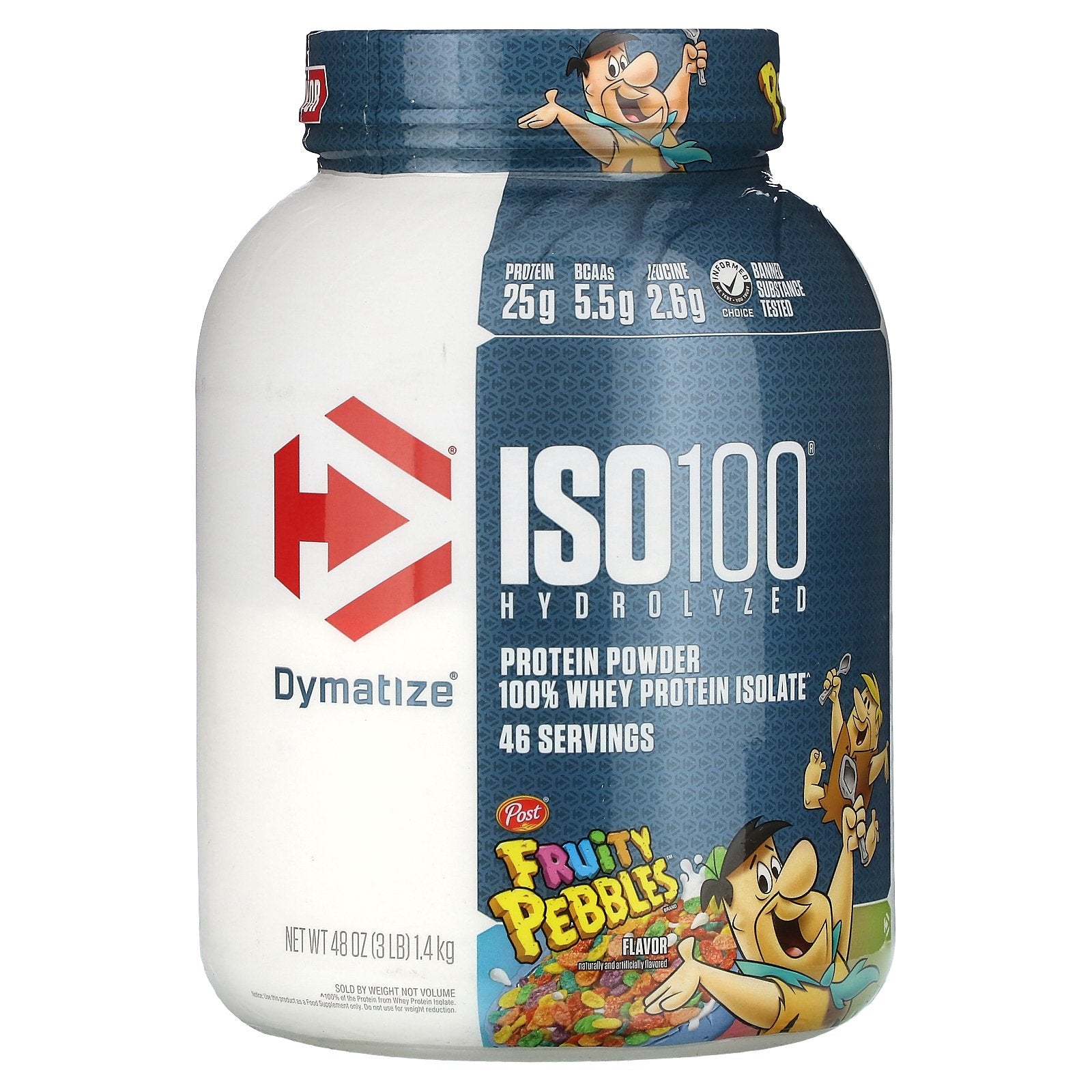 Dymatize, ISO100® Hydrolyzed, 100% Whey Protein Isolate, Fruity Pebbles, 3 lb (1.4 kg)