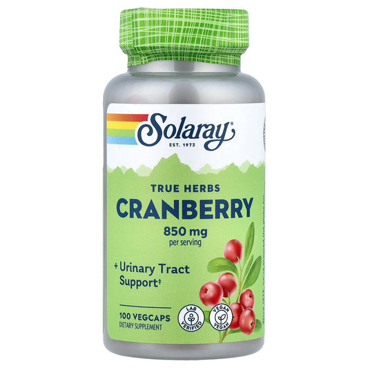 Solaray, True Herbs, Cranberry, 100 VegCaps (425 mg per Capsule)