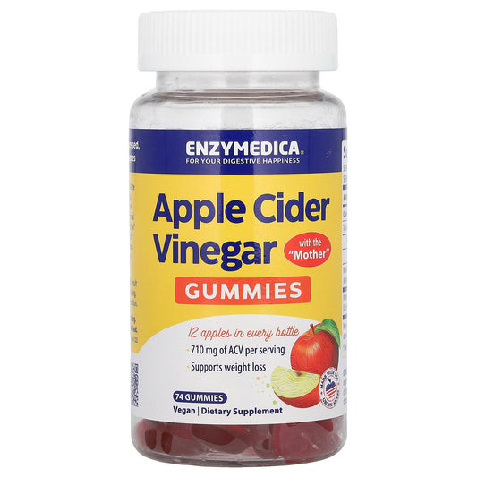 Enzymedica, Apple Cider Vinegar Gummies with the Mother, 74 Gummies