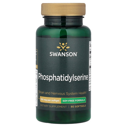Swanson, Phosphatidylserine, Soy-Free Formula, 100 mg, 90 Softgels