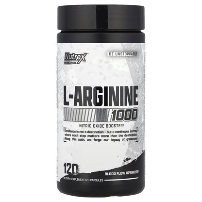 Nutrex Research, L-Arginine 1000, 120 Capsules (500 mg per Capsule)