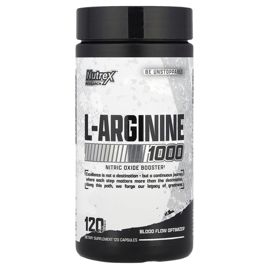 Nutrex Research, L-Arginine 1000, 120 Capsules (500 mg per Capsule)