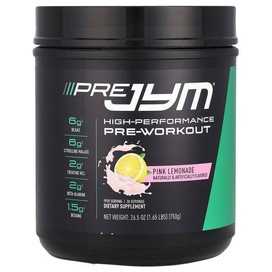 JYM Supplement Science, Pre JYM®, High-Performance Pre-Workout, Pink Lemonade, 1.65 lbs (750 g)