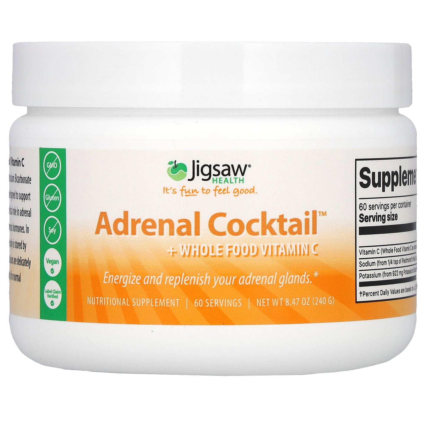 Jigsaw Health, Adrenal Cocktail + Wholefood Vitamin C, 8.47 oz (240 g)