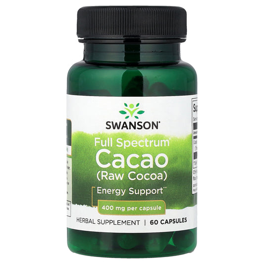 Swanson, Full Spectrum Cacao (Raw Cocoa), 400 mg, 60 Capsules