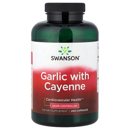 Swanson, Garlic with Cayenne , 200 Capsules