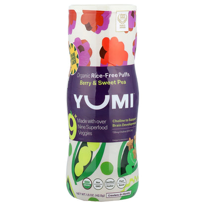Yumi, Organic Rice-Free Puffs, 8+ Months, Berry & Sweet Pea, 1.5 oz (42.5 g)