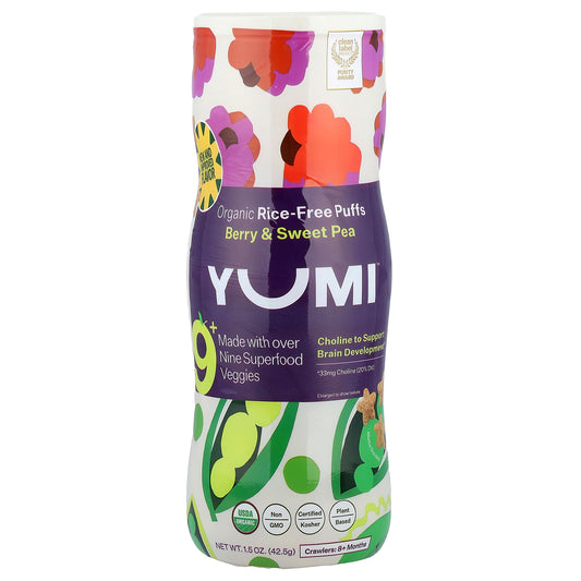 Yumi, Organic Rice-Free Puffs, 8+ Months, Berry & Sweet Pea, 1.5 oz (42.5 g)